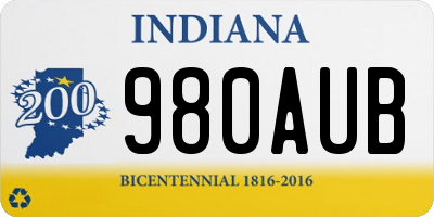 IN license plate 980AUB