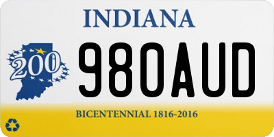 IN license plate 980AUD