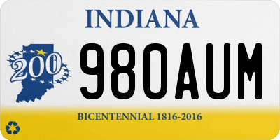 IN license plate 980AUM