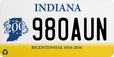 IN license plate 980AUN