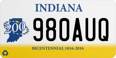 IN license plate 980AUQ