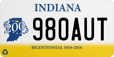 IN license plate 980AUT