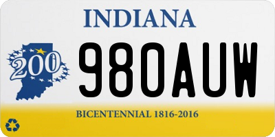 IN license plate 980AUW