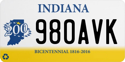 IN license plate 980AVK