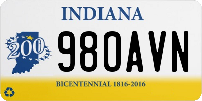 IN license plate 980AVN