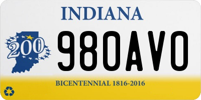 IN license plate 980AVO