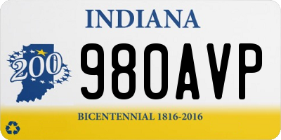 IN license plate 980AVP