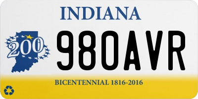 IN license plate 980AVR