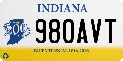 IN license plate 980AVT