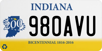 IN license plate 980AVU