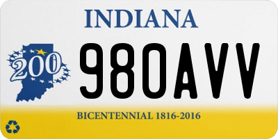 IN license plate 980AVV