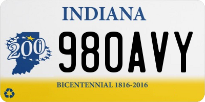 IN license plate 980AVY
