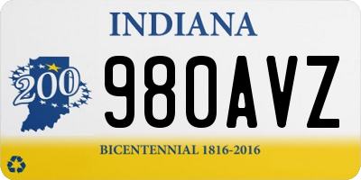 IN license plate 980AVZ