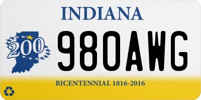 IN license plate 980AWG