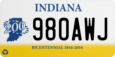 IN license plate 980AWJ