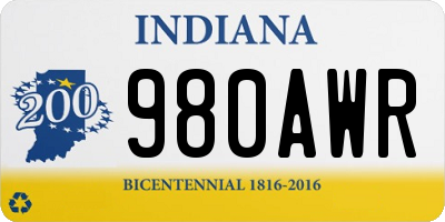 IN license plate 980AWR