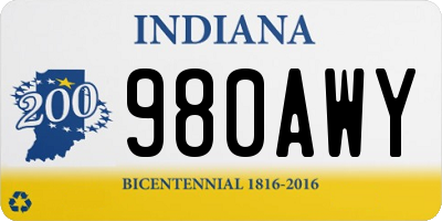 IN license plate 980AWY