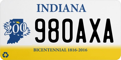 IN license plate 980AXA