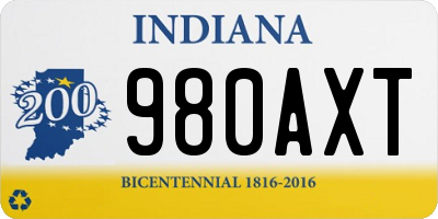 IN license plate 980AXT