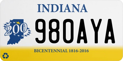 IN license plate 980AYA