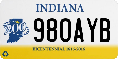 IN license plate 980AYB