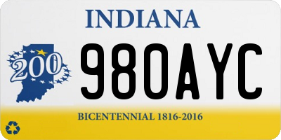 IN license plate 980AYC