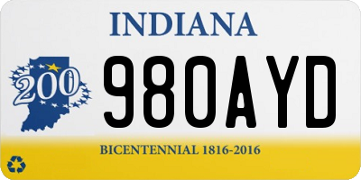 IN license plate 980AYD