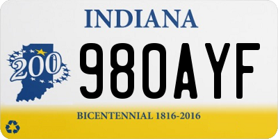 IN license plate 980AYF