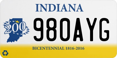 IN license plate 980AYG