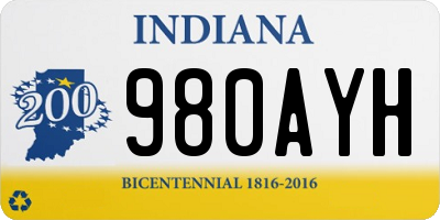 IN license plate 980AYH