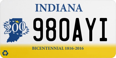IN license plate 980AYI