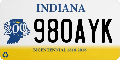 IN license plate 980AYK