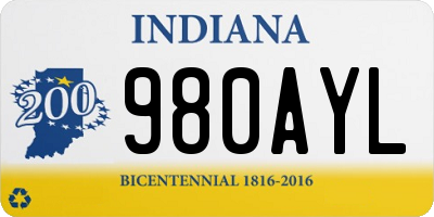 IN license plate 980AYL