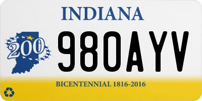 IN license plate 980AYV