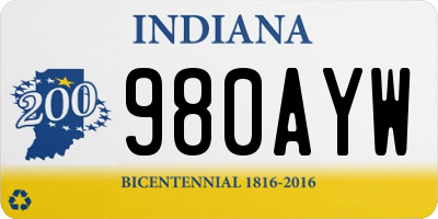 IN license plate 980AYW