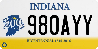 IN license plate 980AYY