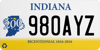 IN license plate 980AYZ