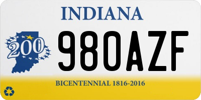 IN license plate 980AZF