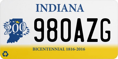 IN license plate 980AZG