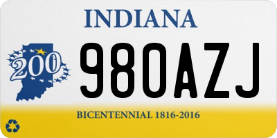 IN license plate 980AZJ