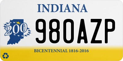 IN license plate 980AZP