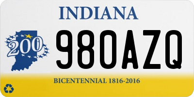IN license plate 980AZQ