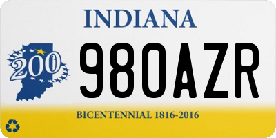 IN license plate 980AZR