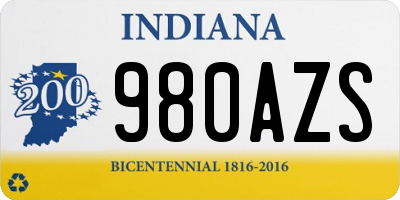 IN license plate 980AZS