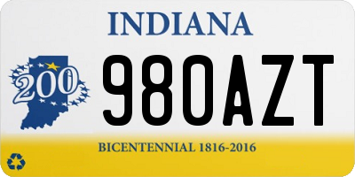 IN license plate 980AZT