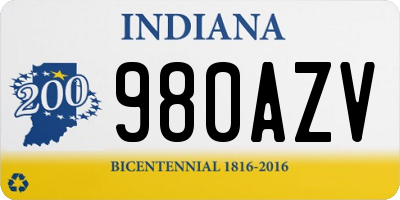 IN license plate 980AZV