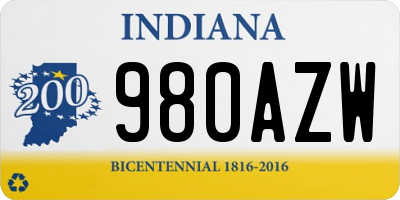 IN license plate 980AZW