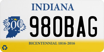 IN license plate 980BAG