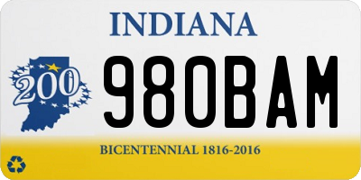 IN license plate 980BAM