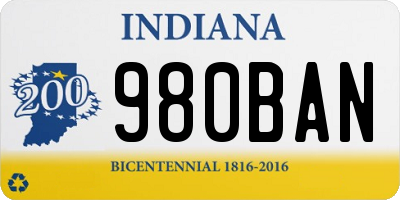 IN license plate 980BAN